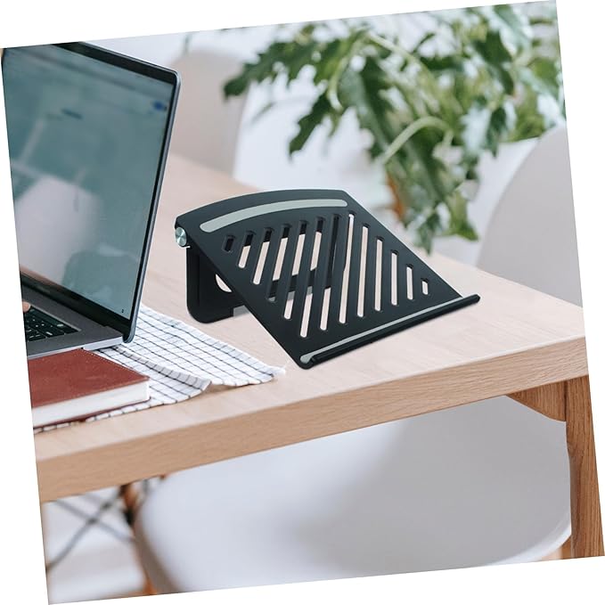 Adjustable Laptop Riser with Ventilated Panel Foldable Multi-Angle Ergonomic Computer Stand for Desk Use in Library Meeting Coffee Shop Height Adjustable Cooling Lapdesk Holder