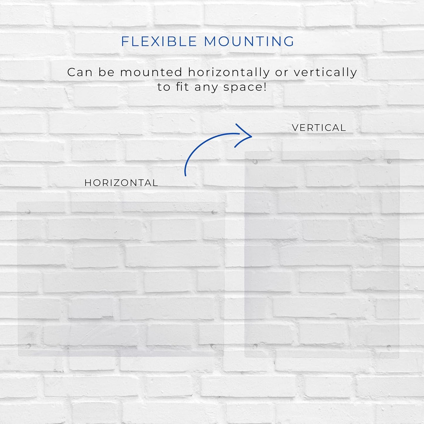 9x12 Dry Erase Board for Wall - with .25 Clear Acrylic and White Stand Off Finish - Perfect Whiteboard for Office, Home, Classroom - Durable and Stylish .25 Clear Acrylic Dry Erase Board