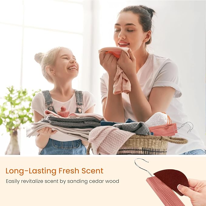 Homode Cedar Blocks for Clothes Storage, Cedar Chips for Closets and Drawers, Aromatic Cedar Wood Balls and Cedar Sachets, Cedar Closet Freshener, 80 Pack