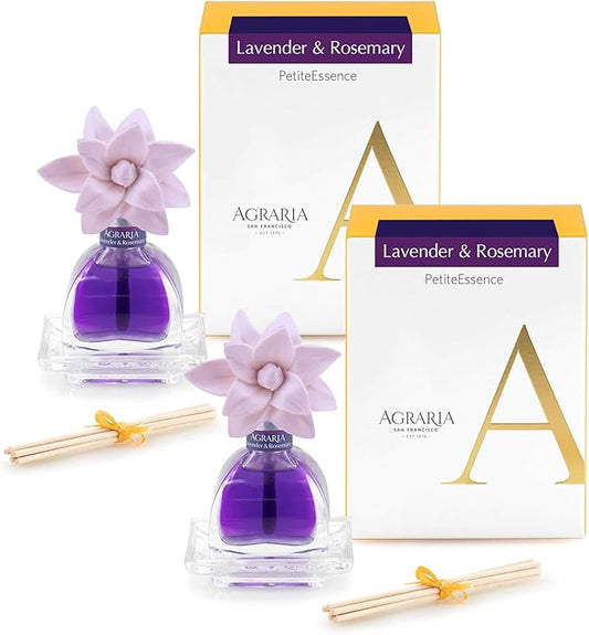 AGRARIA AirEssence & PetiteEssence Flower and Reed Diffuser Set, Luxury Home Fragrance Set, Scented Oil Reed Diffuser Gift for All Occasions