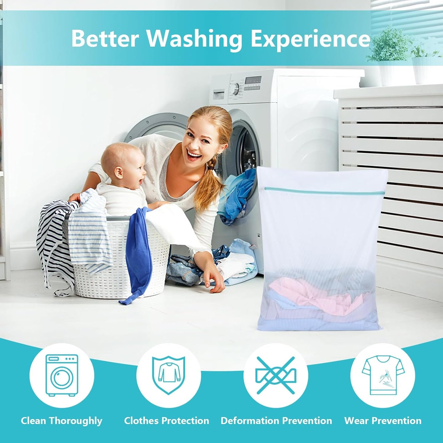 OTraki Mesh Laundry Bag for Delicates, 24 x 32 inch Large Mesh Delicates Bag for Washing Machine, Zippered Net Laundry Bag for Sweater Bed Sheet Blanket Toy Travel Camping College Dorm Organizer