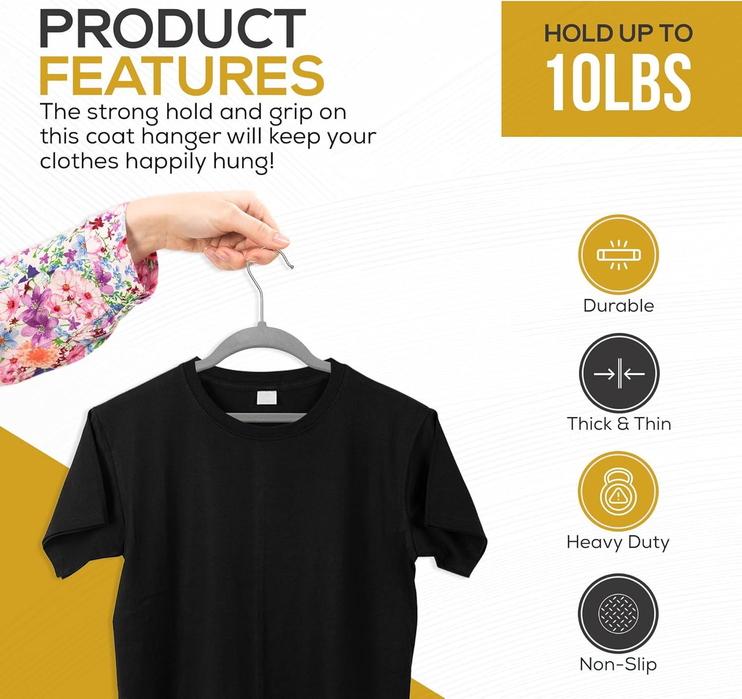 Premium Velvet Hangers 50 Pack Ultra Thin Non Slip Adult Felt Space Saving Slim Suit Hanger for Closet Heavy Duty Coat Pants Jackets Dress Hangers 360° Swivel Hook Hold Upto 10 lbs Gray