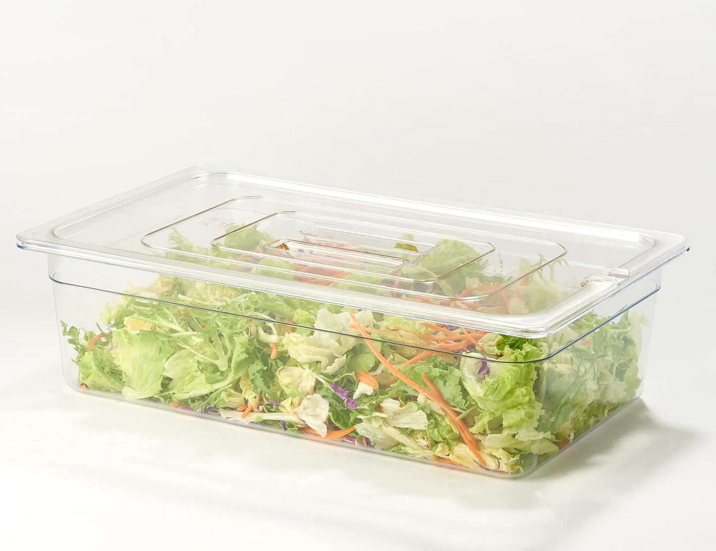 CURTA 6 Pack NSF Commercial Food Pan Cover, Full Size Clear Polycarbonate Notched Lid with Handle for Commercial Food Pan, Dishwasher & Freezer Safe Plastic Clear