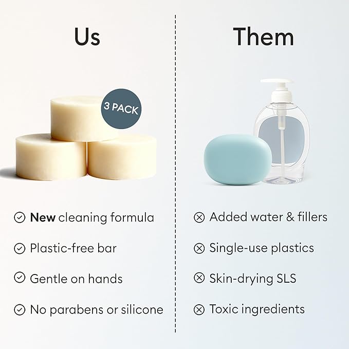 Vove Dish Soap Bar 3 Pack, Coastal Citrus Mint, Mandarin, Spearmint, Cypress & Bergamot Oils, Coconut Cleanser, Plant-Based Solid Dish Soap, Zero-Waste, Plastic-Free, FSC-Certified Kraft Packaging