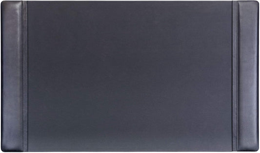 Dacasso Classic Leather Desk Pad with Side Rails - Luxury Leather Desk Blotter for Writing - Padded Executive Desk Surface Protector - (Black, 34” x 20”)