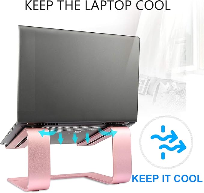 Urmust Laptop Stand for Desk - Ergonomic Computer Stand Riser Holder for MacBook Air Pro, Dell, HP, Lenovo, Samsung, Alienware Laptops 11-15.6" (Pink, Up to 15.6" Laptop)