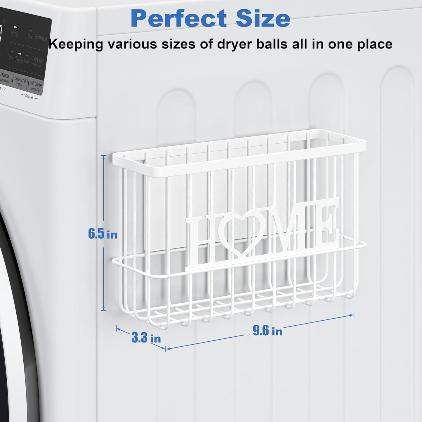 Dryer Ball Holder, Thipoten Magnetic Dryer Ball Storage for Laundry Room, Perfect Space Saver for Holding Dryer Balls of Various Sizes (White)