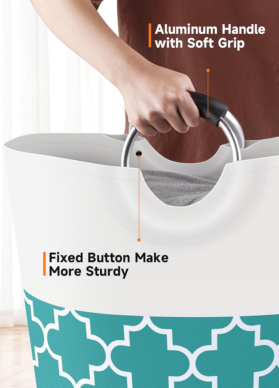 Large Laundry Basket Laundry Hamper Bag Washing Bin Clothes Bag Collapsible Tall With Handles Waterproof Travel Bathroom College Essentials Storage For College Dorm, Family (Green)82L