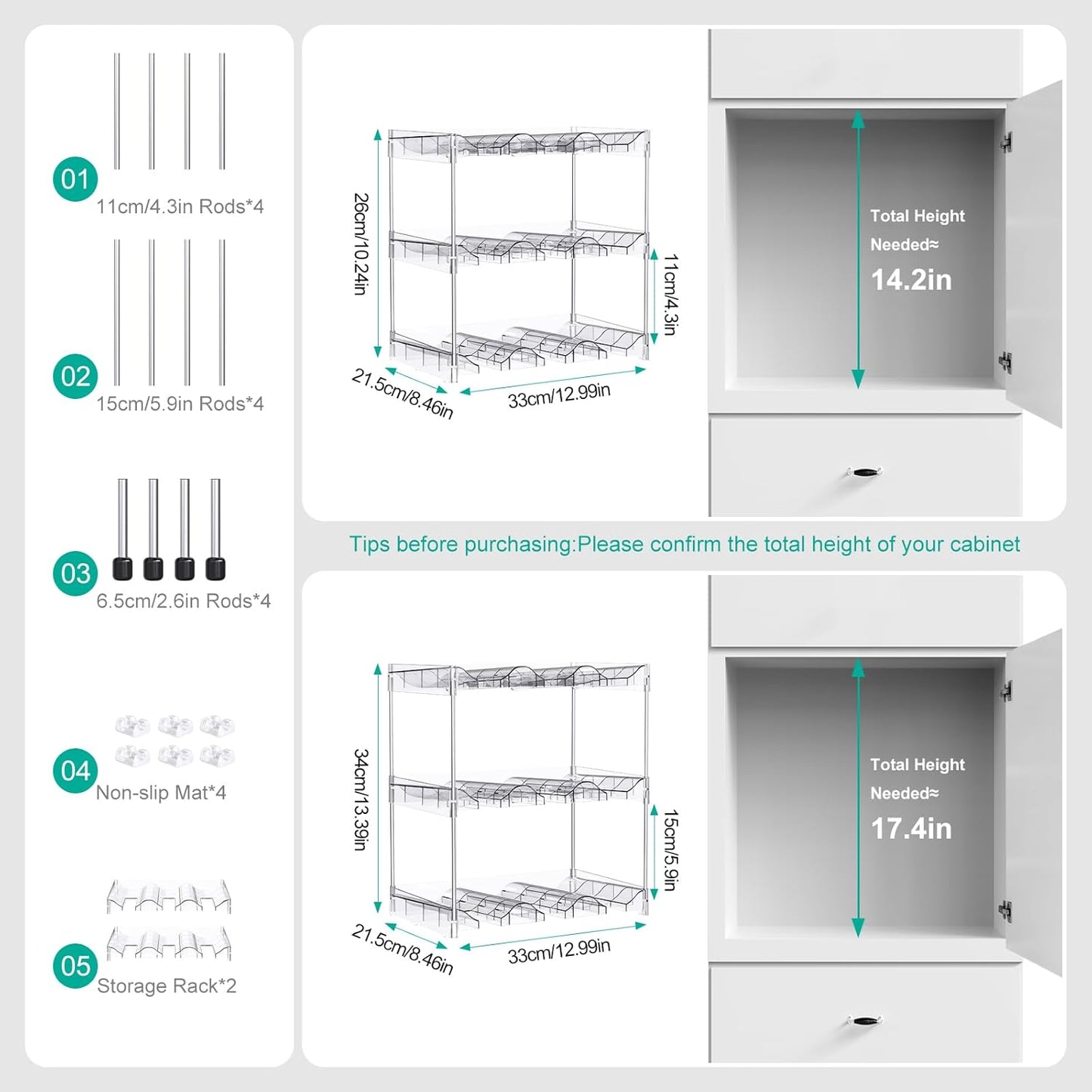 Reusable Stackable with Handle Compartment Water Bottle Tumbler Organizer for Stanley 40oz with Handle Cup, Stanley Accessories for Pantry, Cabinet & Kitchen Organization and Storage,3 Tier Hold 9