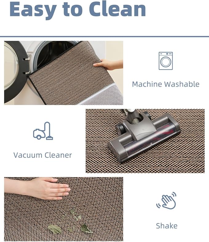 PADOOR Non-Slip Bath-Mats, Rubber-Backing Braided Absorbent Mats, Machine Washable Thin Bath Rugs Fit Under Door, Quick Dry for Bathroom Floor, 24x47 Black