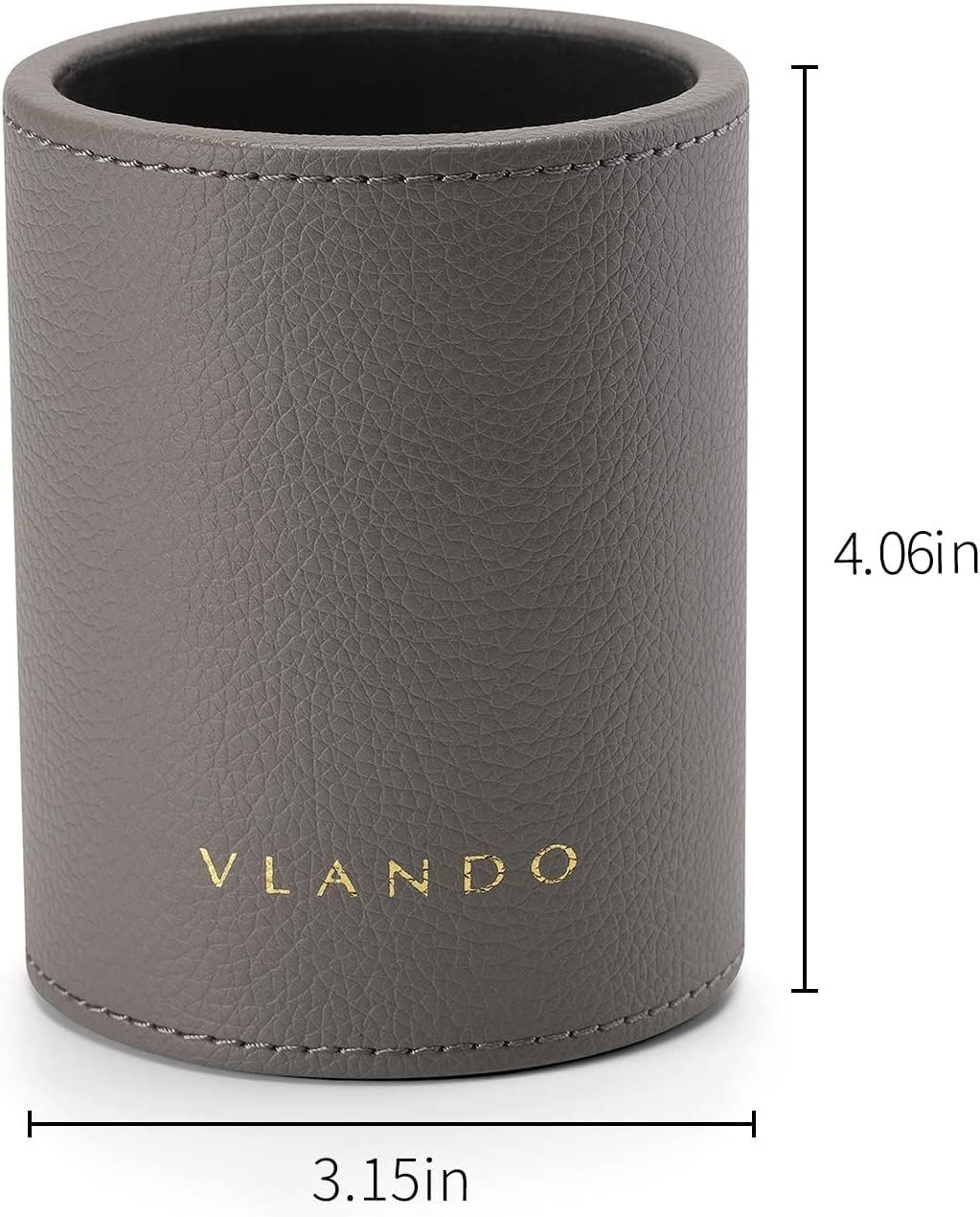 Vlando Office Desk Organizer Leather Desktop Organizer Caddy with Drawer for Storing Desktop Supplies and Accessories (Grey Set)