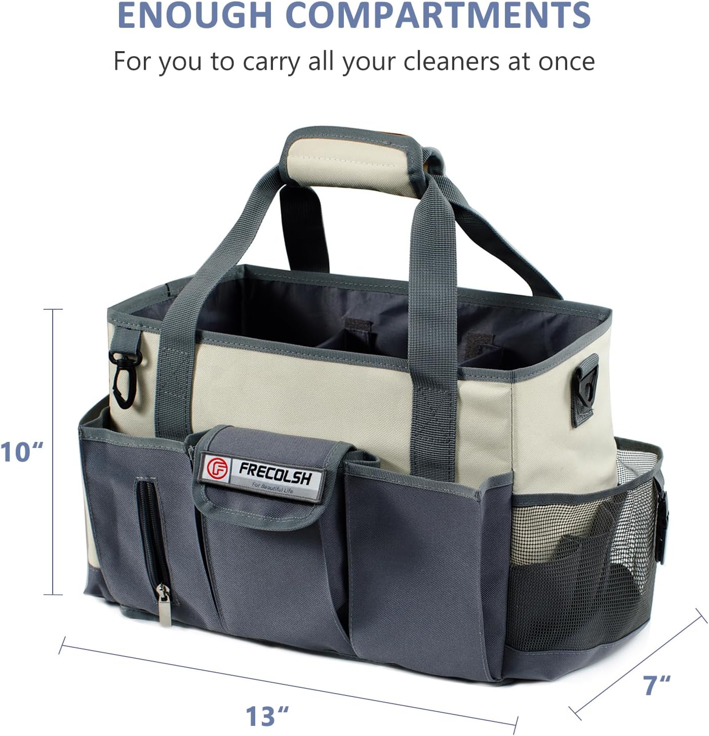 Cleaning Caddy for Cleaning Suppliers Organizer with Pockets for House Cleaning Essentials, Cleaning Organizer, Wearable Cleaing Bag Tote, Storage Caddy for Housekeeping