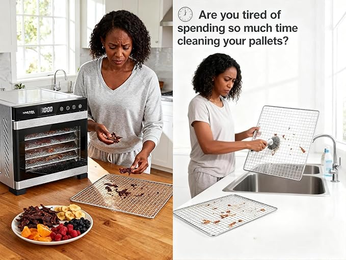 Mesh Silicone Dehydrator Sheets, 15.5x15.5 in 10 Pcs/Sets for Food Dehydrator & Freeze Dryer (15.5x15.5 INCH Mesh Silicone Dehtdrator Sheet)