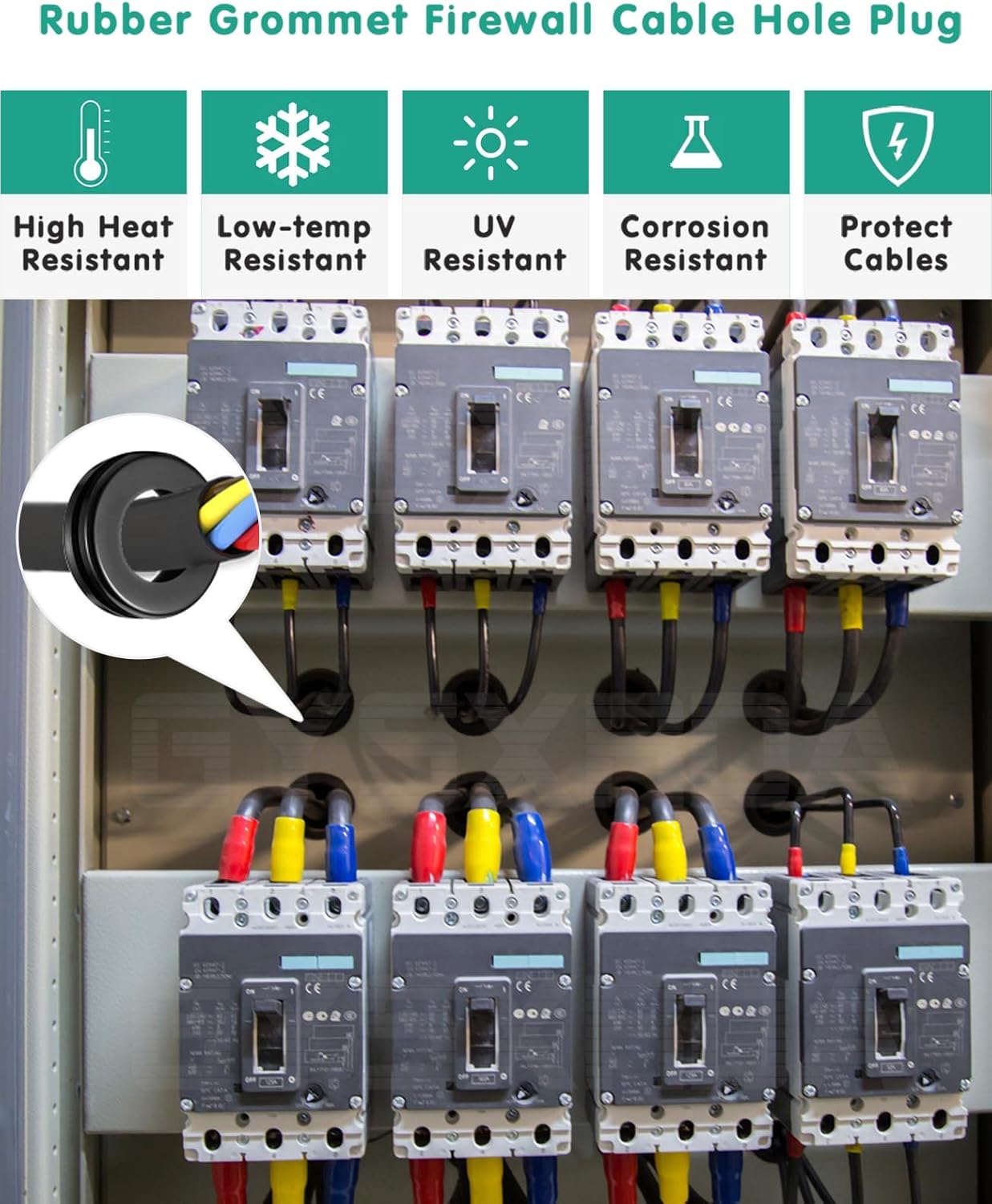 Rubber Grommet 125 PC - 18 Sizes Firewall Rubber Hole Plugs Rubber Grommets for Wiring, Automotive Firewall Grommet, Home Improvement Cord Pipe Wire Organization