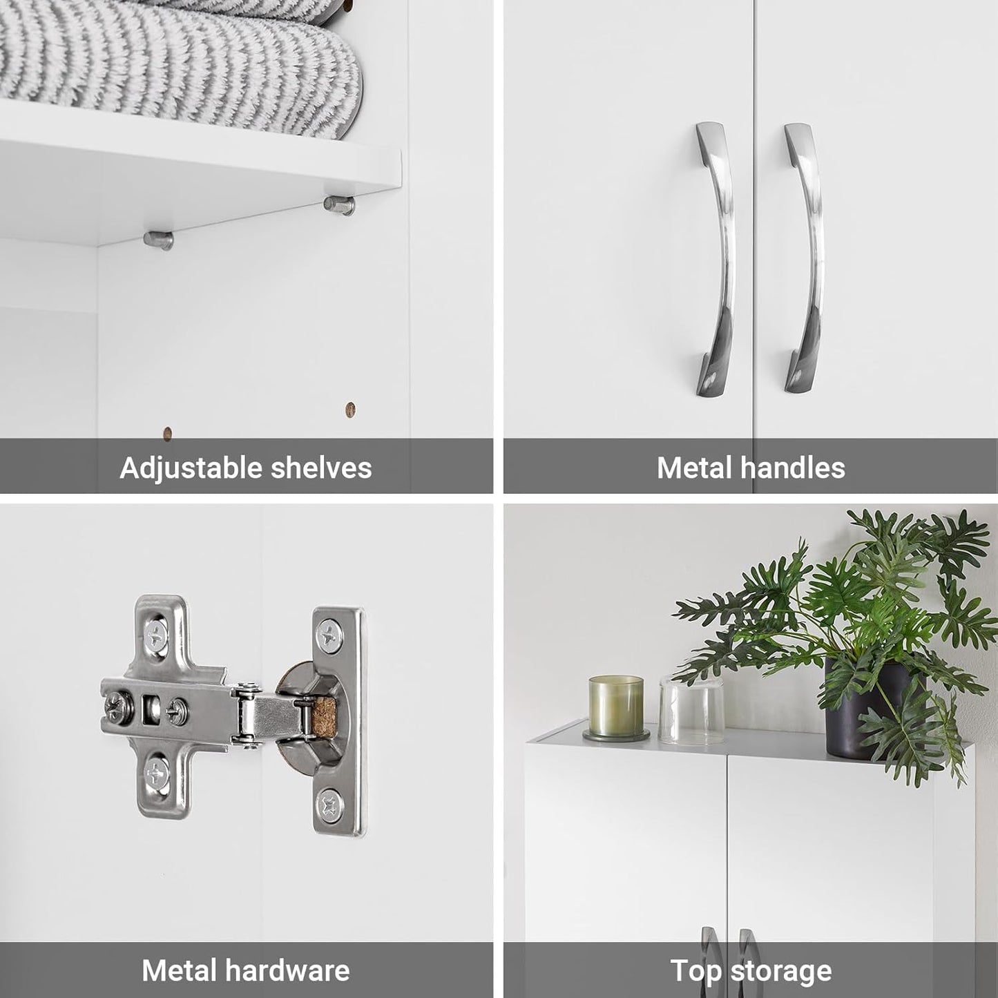 SoBuy Narrow Bathroom Wall Cabinet Over The Toilet Storage, Small Space Wall Mounted Medicine Cabinet with Adjustable Shelf, Floating Storage Cabinet for Laundry Room Kitchen, White BZR200-T-W