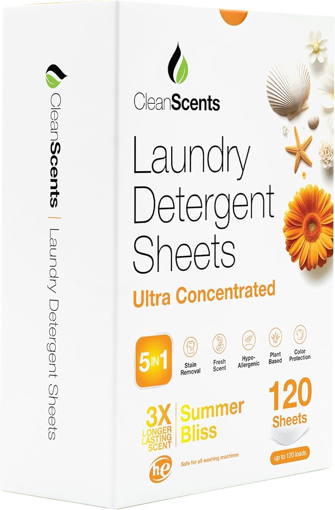 CleanScents Laundry Detergent Sheets (120 Sheets) (Summer Bliss)