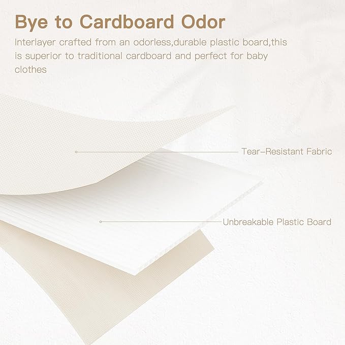 Criusia Drawer Organizer Clothes, 24 Pack Dresser Organizer for Baby Clothes, Underwear, Sock- Foldable Closet Organization and Storage Dividers Bins for Nursery, Bedroom and Dorm (Beige)