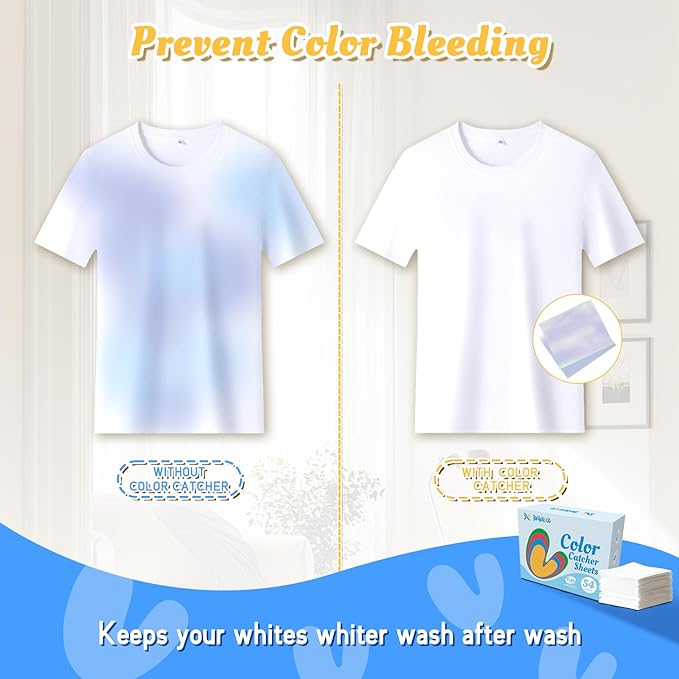 Catcher Sheets for Laundry 54 Count, Dye Catcher to Prevent Color Runs, Grabber Sheets for Home, Apartment, Dorm, Hotel