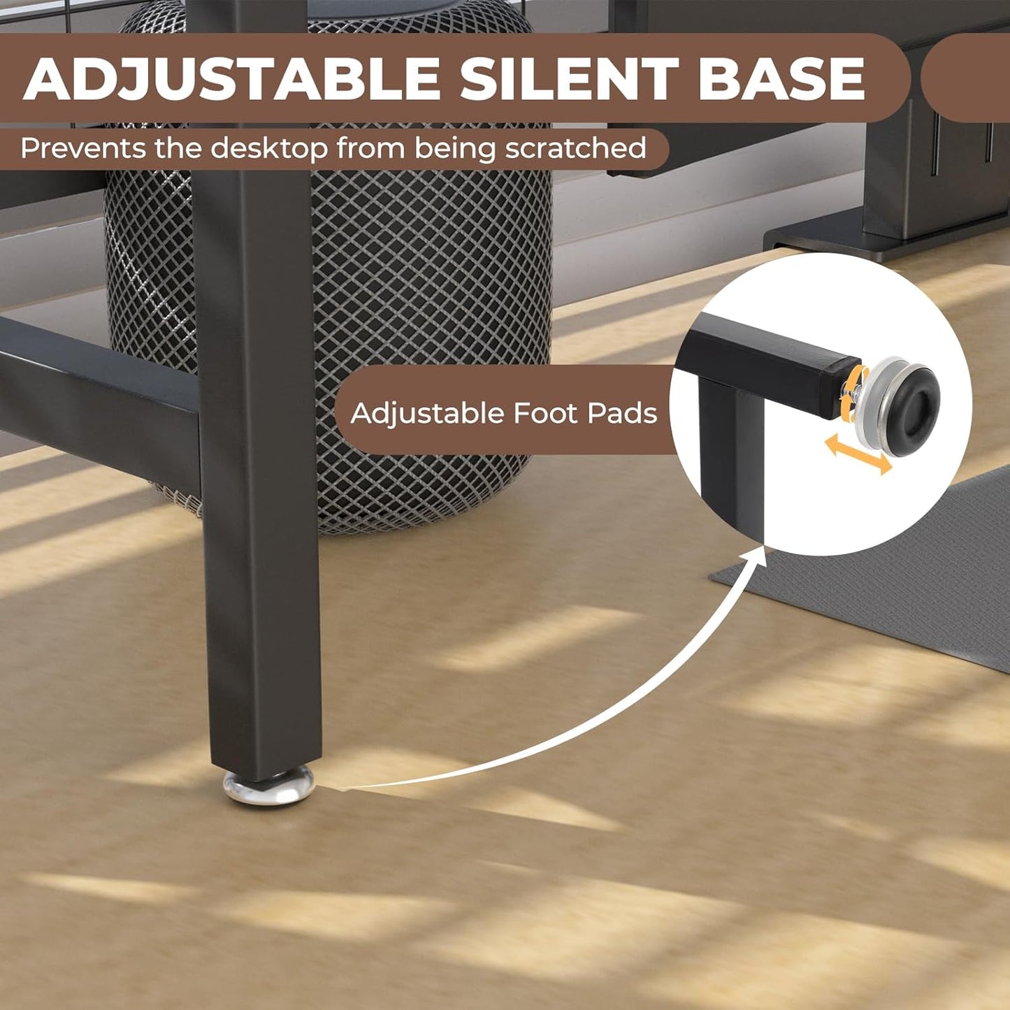 GCCSJ Bookshelf for Desk，2-Tier Desktop Bookshelf Organizer，Multifunctional Desktop Bookcase with Metal Frame & Wood Shelves，Perfect for Organizing Books, Magazines, Office Supplies - Brown