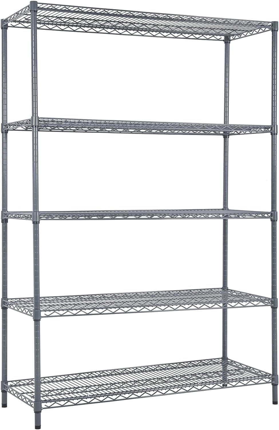 Land Guard 5 Tier Storage Racks and Shelving - 48" L x 20" W x 72" H Heavy Steel Material Pantry Shelves - Each Unit Loads 350 Pounds Wire Shelf, Suitable for Warehouses, Closets, Kitchens…