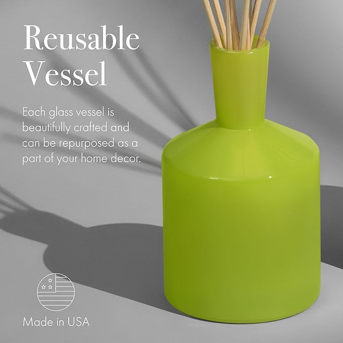 LAFCO New York Classic Reed Diffuser, Rosemary Eucalyptus - 6 oz - Up to 3 Months Fragrance Life - Reusable Glass Vessel - Natural Wood Reeds - Made in The USA