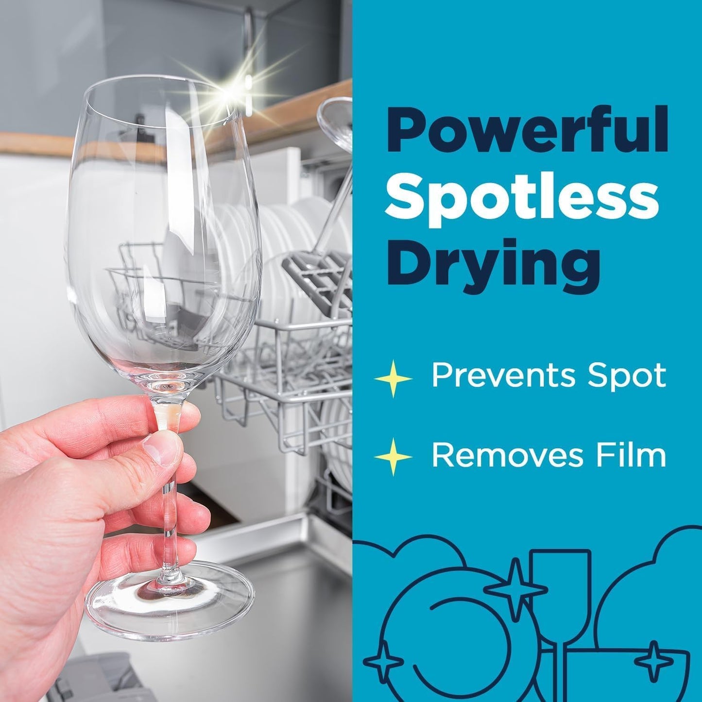 Nature Clean All Natural Dishwasher Rinse Aid Cleaner, Liquid Dishwasher Rinse Agent for Spot-Free Glass & Cutlery in Hard Water, Non Toxic Dish Washer Rinse Aid & Stain Remover, 8 oz/250ml, Pack of 1