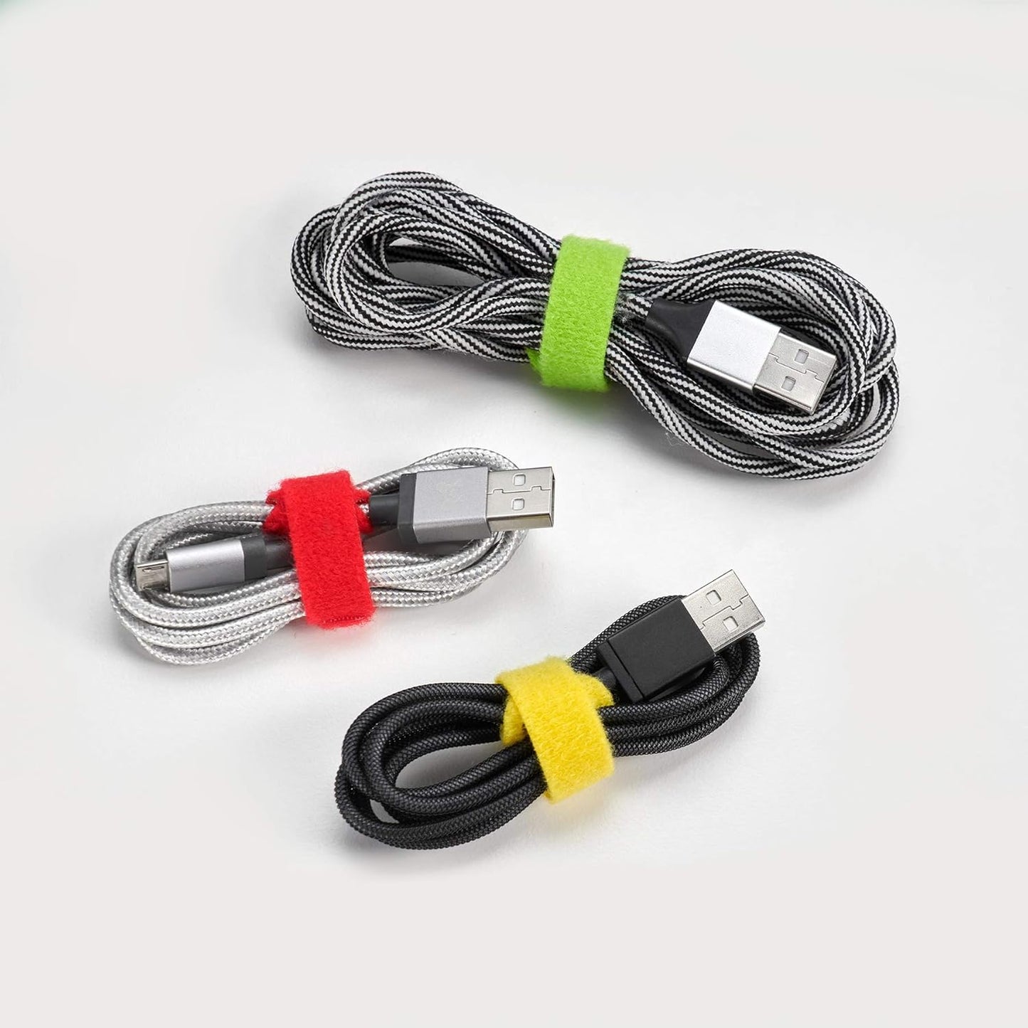 Self-Gripping Cable Ties by Wrap-It Storage, Multi-Color, 5 Inch Straps (50-pack) – Reusable Hook and Loop Cord Organizer Cable Ties for Cord Management and Desk or Office Organization