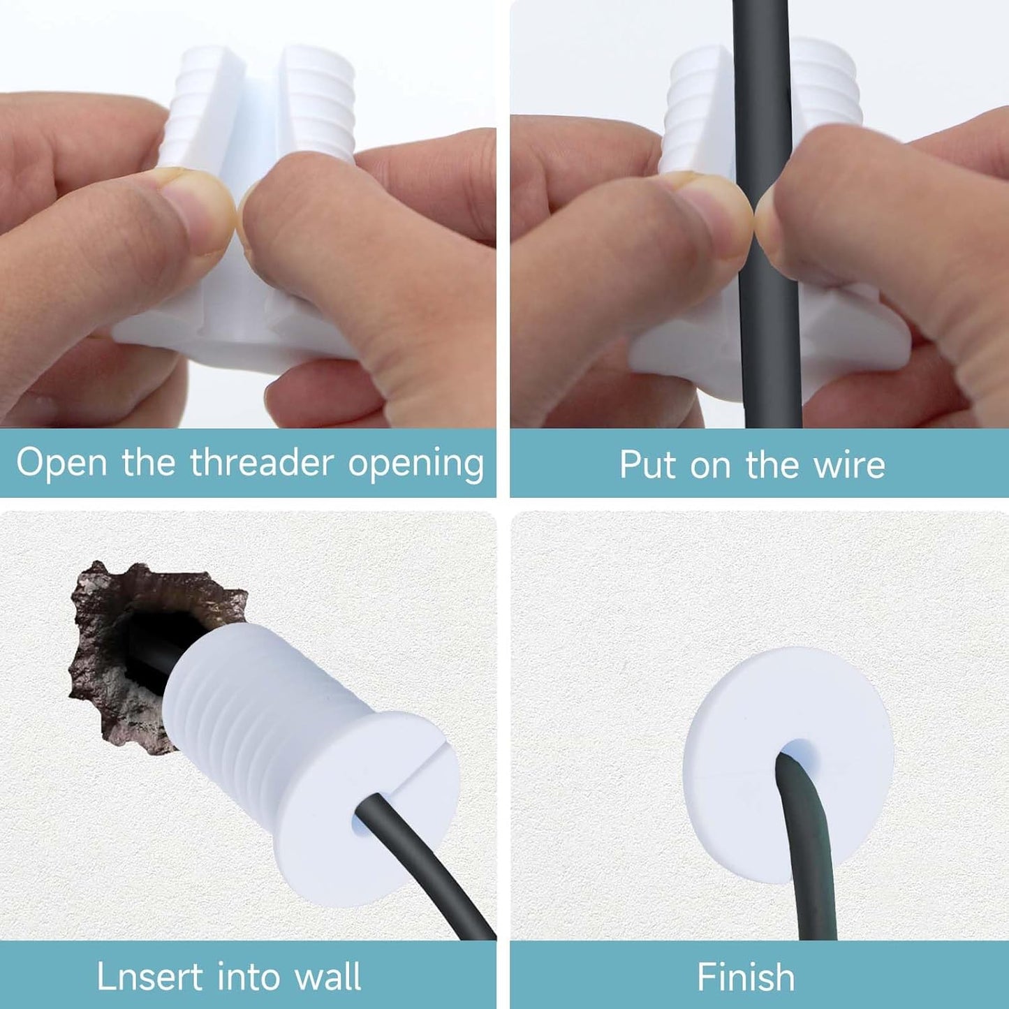 10 PCS Starlink Cable Routing Kit for 1 Inch Wall Hole Perforated Silicone Grommet Cable Punch Grommet Starlink Wall Grommet Wall Grommet for Starlink Ethernet Cable (Grommet White-10)