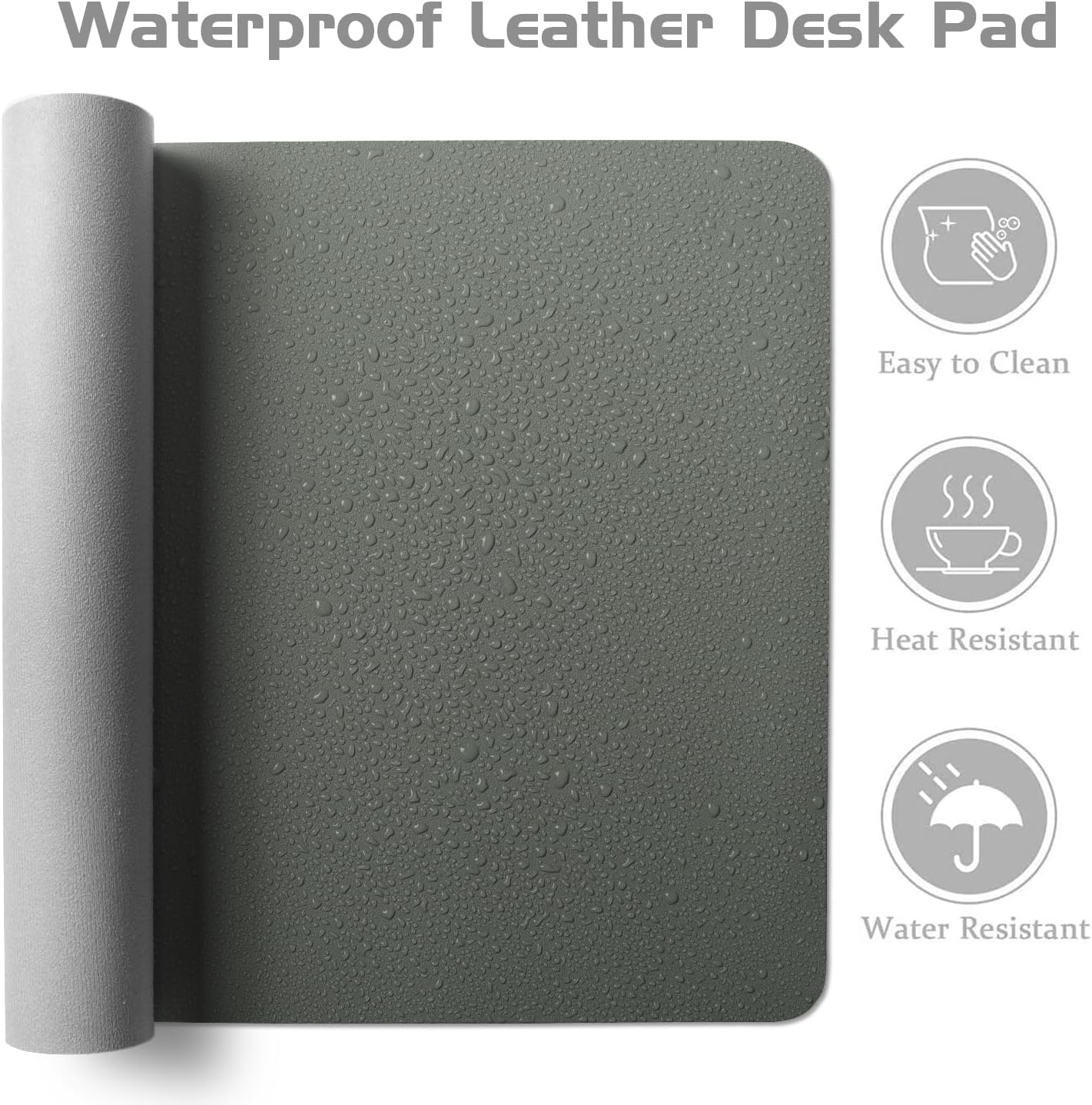 Aothia Leather Desk Pad Protector, Office Desk Mat, Large Mouse Pad, Laptop Desk Pad, Non-Slip PU Leather Desk Blotter, Waterproof Desk Writing Pad for Office and Home (Jungle Green, 55" x 17")