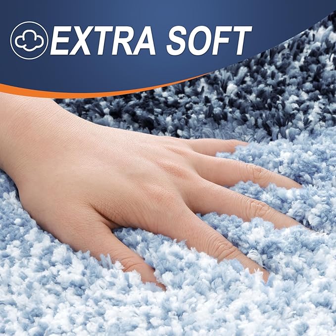 OLANLY Bathroom Rugs Mat 24x16, Extra Soft Absorbent Microfiber Bath Rugs, Rubber Backing, Quick Dry, Machine Washable Bath Mats for Bathroom Floor, Tub and Shower, Home Decor Accessories, Navy Blue