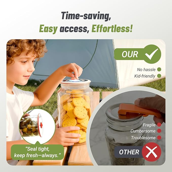 INKBIRD 2025 Upgrade 3-in-1 Electric Mason Jar Vacuum Sealer Kit for Wide/Regular Mouth Canning Jars & Bags, Wireless Portable & Automatic Jar Sealer with Reusable Mason Jar Lids*4, 100 Cycles, Gift