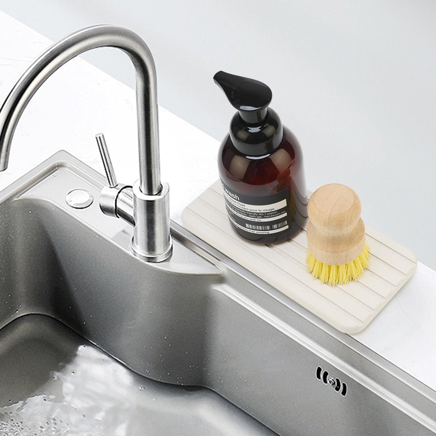 Diatomite Stone Drying Trays for Sink Bathroom Sink Tray Kitchen Counter Soap Dish Quick Drying Stone Mat for Kitchen Sink Diatomaceous Earth Tray Coaster Water Absorbing Stone Bathroom Trays