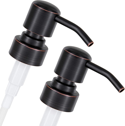 ALTGLAS Twin Pack - 2X Stainless Steel Soap Pump 'Zagreb' as Replacement for Liquid Hand Soap Dispensers (Black Copper Oil-Rubbed) - Fits e.g. Jack Bottle
