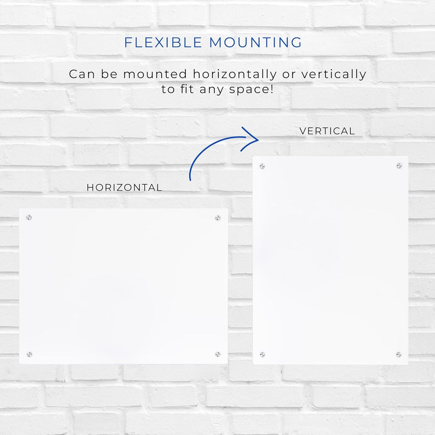 12x16 Dry Erase Board for Wall - with .25 White Acrylic and Chrome Stand Off Finish - Perfect Whiteboard for Office, Home, Classroom - Durable and Stylish .25 White Acrylic Dry Erase Board