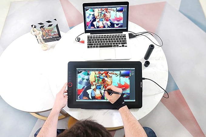 15.6" Drawing Tablet with Screen XPPen Artist 15.6 Pro Tilt Support Graphics Tablet Full-Laminated Red Dial (120% sRGB) Drawing Monitor Display 8192 Levels Pressure Sensitive & 8 Shortcut Keys