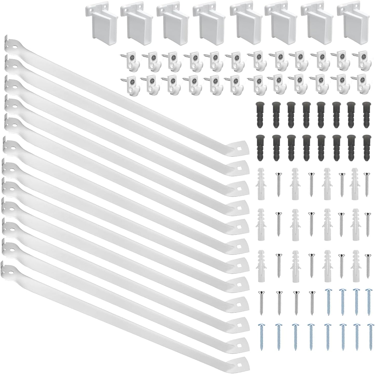 AZEAM 12 Pack 12 Inch Wire Shelf Brackets, Closet Shelf Brackets, Closet Wire Shelving with Anchors and Screws Suitability for Wardrobe and Laundry Room Shelves Installation