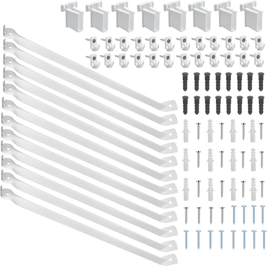 AZEAM 12 Pack 12 Inch Wire Shelf Brackets, Closet Shelf Brackets, Closet Wire Shelving with Anchors and Screws Suitability for Wardrobe and Laundry Room Shelves Installation