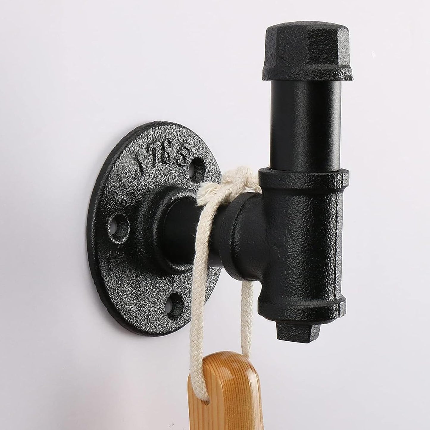 3 Pack Industrial Iron Pipe Robe and Towel Hooks Wall Mounted Home Decor, Bathroom Hardware Rustic Vintage Style Heavy Duty Farmhouse DIY Coat Hook for Wall Hanging