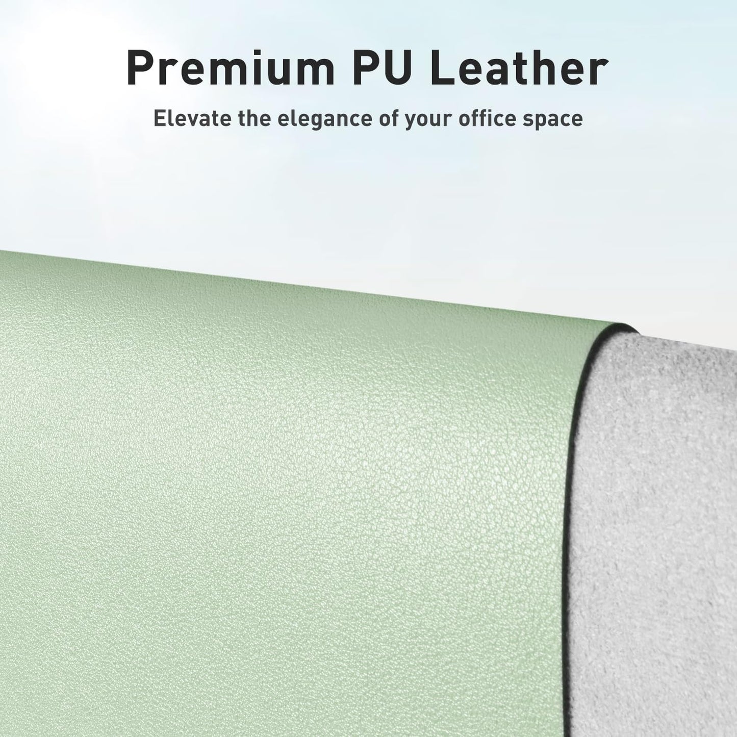 Aothia Faux Leather Desk Mat – Large Mouse Pad, Non-Slip PU Leather Blotter, Waterproof Writing Surface for Office and Home (Aqua, 47.2" x 23.6")