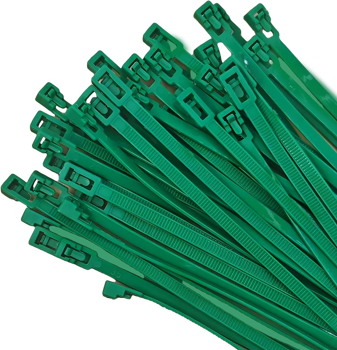 Reusable Cable Ties 6 Inch 50 PCS Green Heavy Duty, Releasable Adjustable Nylon Zip Ties with 36lbs Tensile Strength for Indoor and Outdoor Multipurpose Use