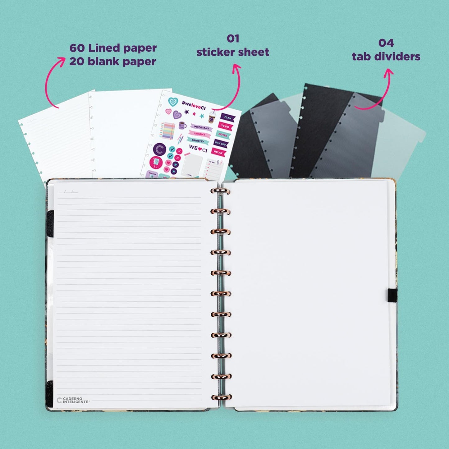 Discbound Premium - Plan, Organize, Customize, and Create with Ease. For Work Meetings, School, Journal, or Daily Use (BIANCO, LARGE 7.87 x 10.82 in)