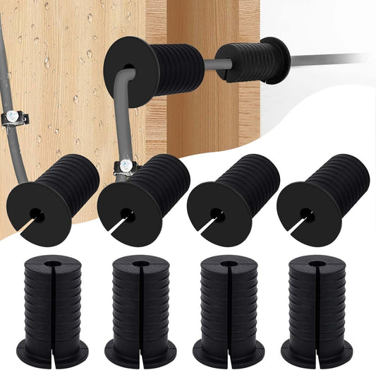 10 PCS Starlink Cable Routing Kit for 1 Inch Wall Hole Perforated Silicone Grommet Cable Punch Grommet Starlink Wall Grommet Wall Grommet for Starlink Ethernet Cable (Grommet Black-10)