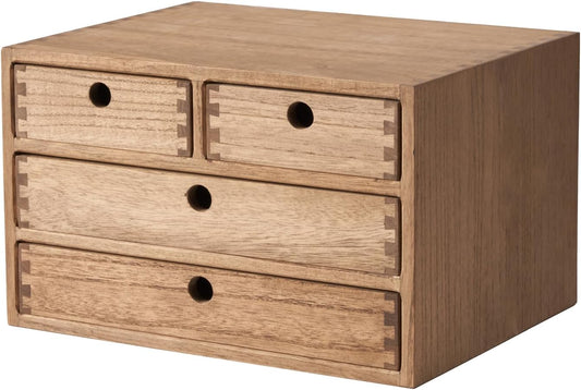 Kirigen Wood Desktop Storage Cabinet/Workspace Document Office necessity Organizer with 4 Drawers/Home,office Letter Mail Sorter with 3 levels/Hold Makeup Box (BR, 3-layer &4 drawers) Dark brown