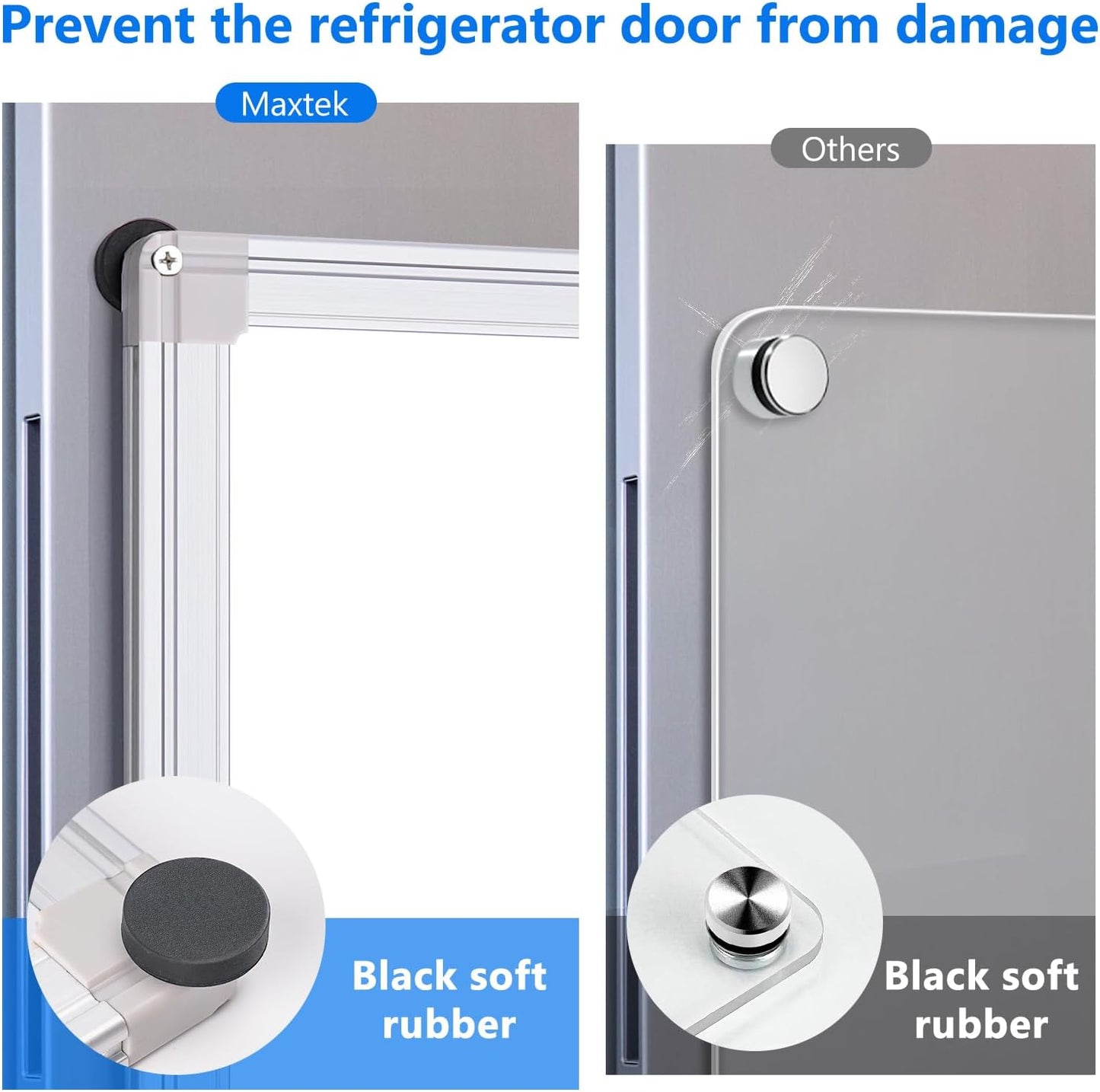 Magnetic Dry Erase Board for Refrigerator, 13.8"x11.8" Small Whiteboard with Magnets, Mini Memo Boards for Kitchen, No-Scratch Rubber Coating & Easy-Clean Surface for Fridge, Wall, Locker