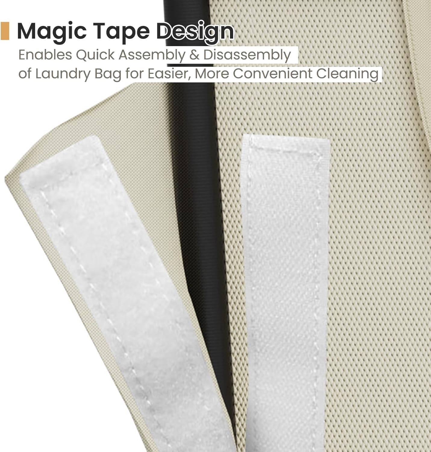 Laundry Basket with Wheels, Laundry Hamper with Removable Bag and Steel Frame, 160L Rolling Dirty Clothes Basket for Bedroom, Bathroom, Laundry Room (White-Brown)