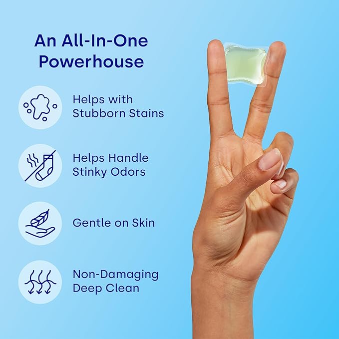 Dropps Odor & Stain Biobased Power Laundry Detergent Pods, Crisp Breeze HE Compatible Laundry Pods for Fresh Clothes - Laundry Soap Supplies & Recyclable Paperboard Packaging