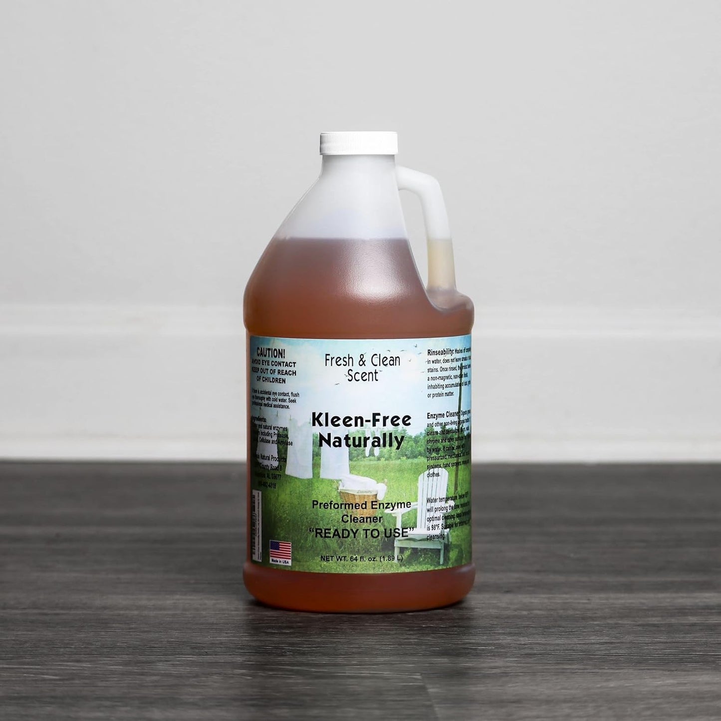 Naturally Preformed Enzyme Cleaner, Enzyme Solution, Multi-Purpose Cleaner, Laundry Additive and More - Ready-To-Use - Fresh and Clean Scent - 64oz