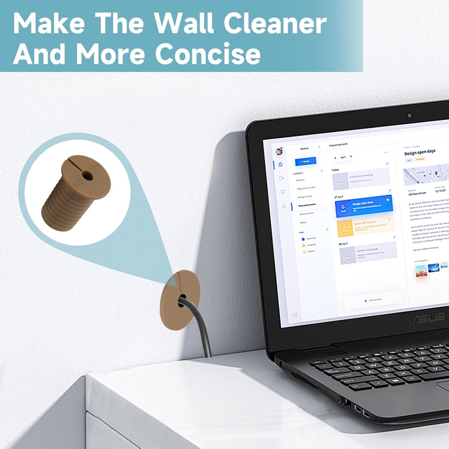 2 Pcs Starlink Cable Routing Kit for 1 Inch Wall Hole, Brown Silicone Wall Grommet for Ethernet Cable, Perforated Cable Punch Grommet, Starlink Accessories