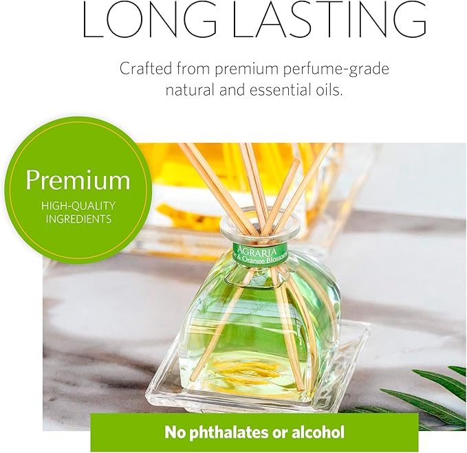 AGRARIA AirEssence & PetiteEssence Flower and Reed Diffuser Set, Luxury Home Fragrance Set, Scented Oil Reed Diffuser Gift for All Occasions