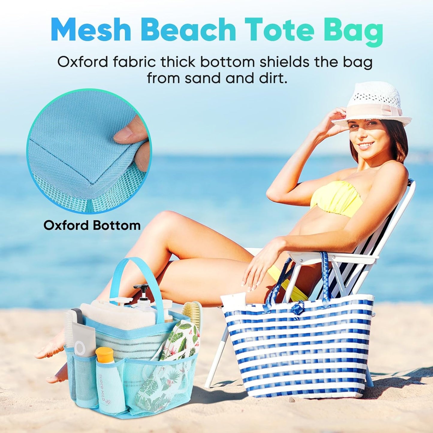 EUDELE 2 Pack Mesh Shower Caddy Portable for College Dorm Room Essentials, Shower Caddy Dorm with 8-Pocket Large Capacity,Shower Bag for Beach,Swimming,Gym